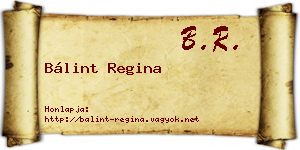 Bálint Regina névjegykártya