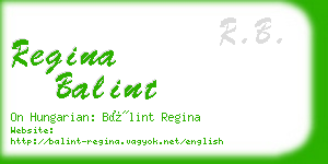 regina balint business card